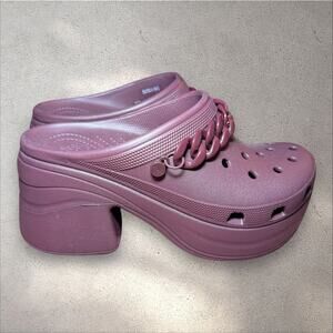 (WMNS) Crocs Siren Chain Clog 'Dark Cherry' (NWT) 12 WMNS